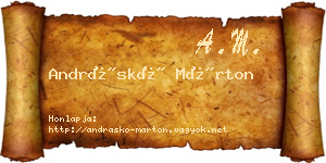 Andráskó Márton névjegykártya
