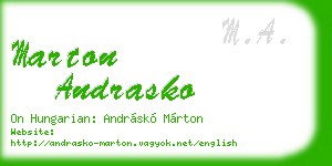 marton andrasko business card