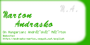 marton andrasko business card